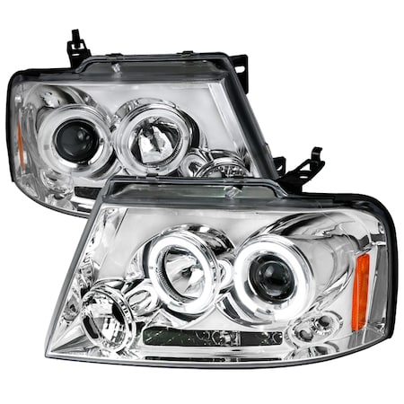 Spec-D Tuning 04-08 Ford F150 Halo LED Projector Chrome 2LHP-F15004-TM